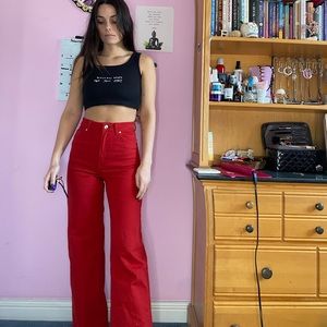 red jeans